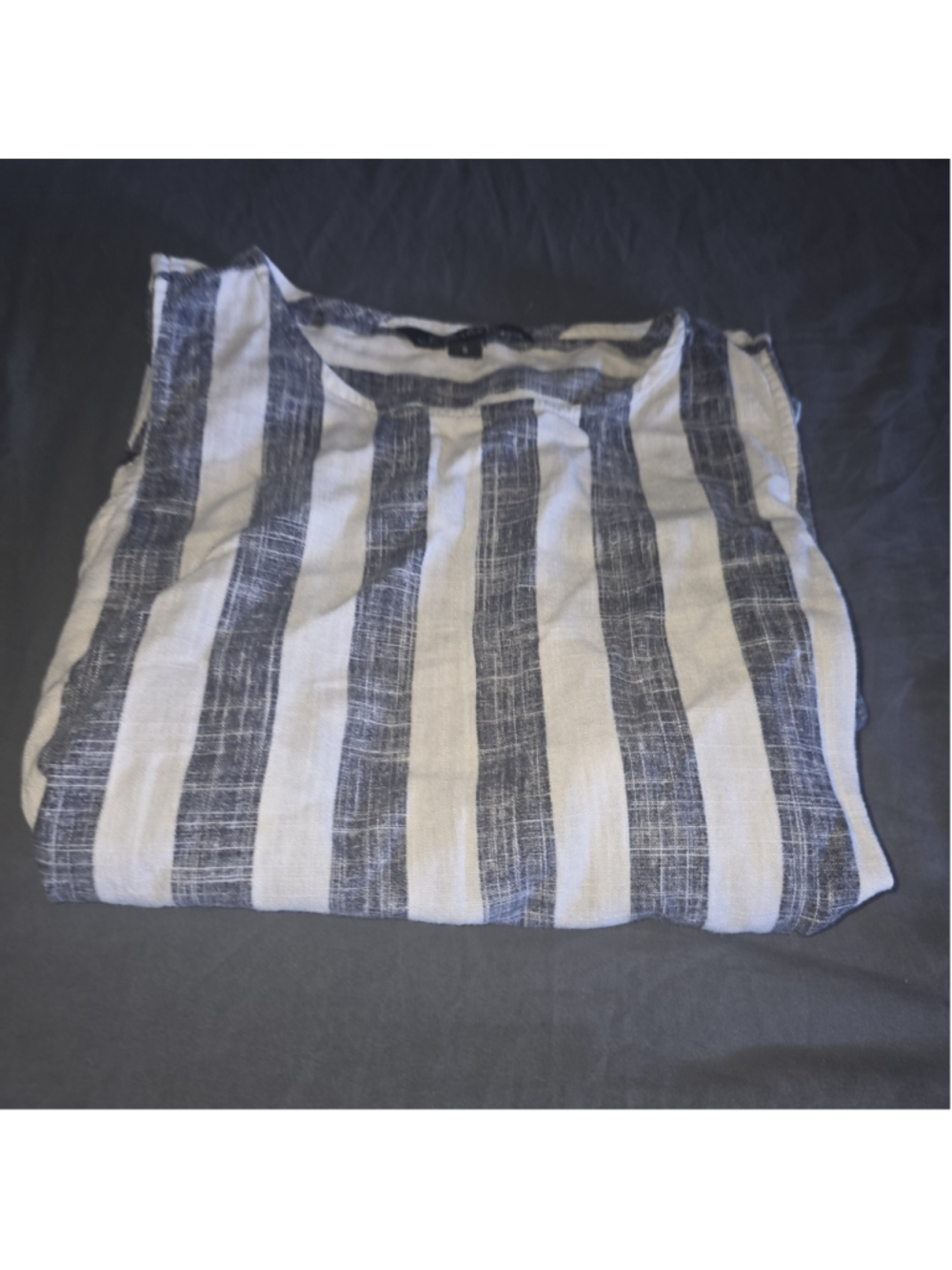 Women's Unbranded Striped Tank Top Size S White Grey